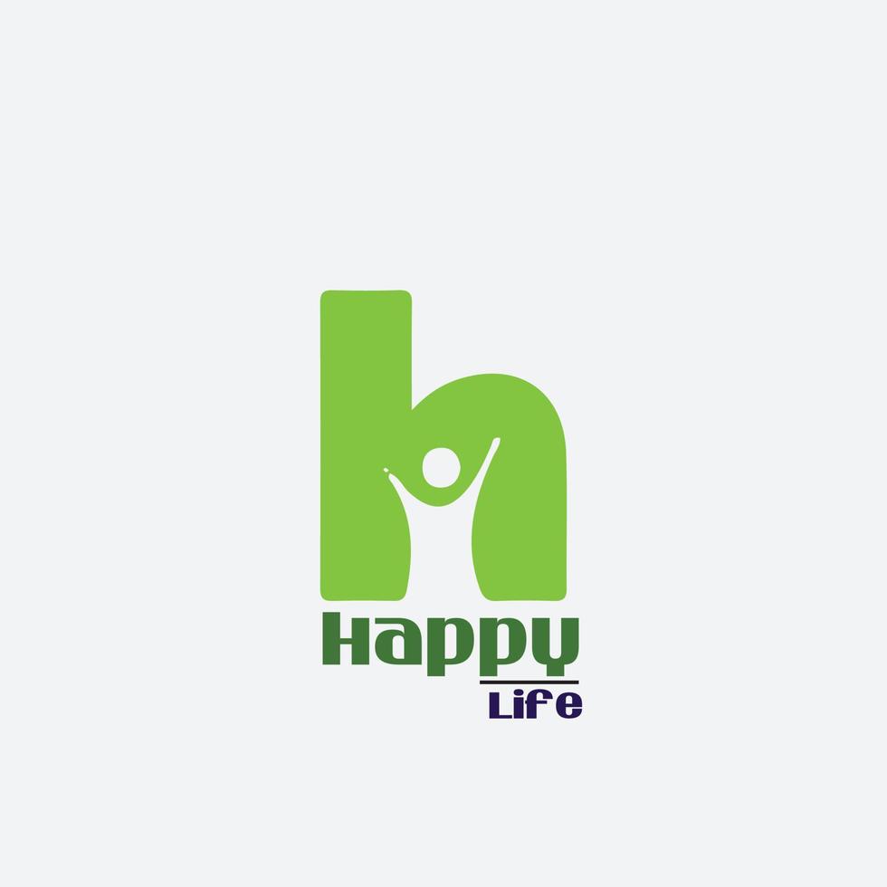 ícone de vida feliz para o logotipo do monograma de iniciais de negócios vetor