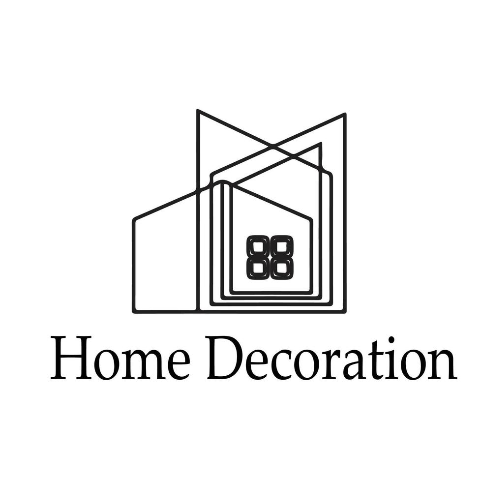 ícone de decoração para casa para logotipo de monograma de iniciais de negócios vetor