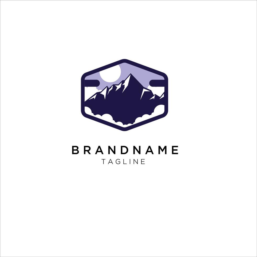 ícone de montanha de caminhada para o logotipo do monograma de iniciais de negócios vetor