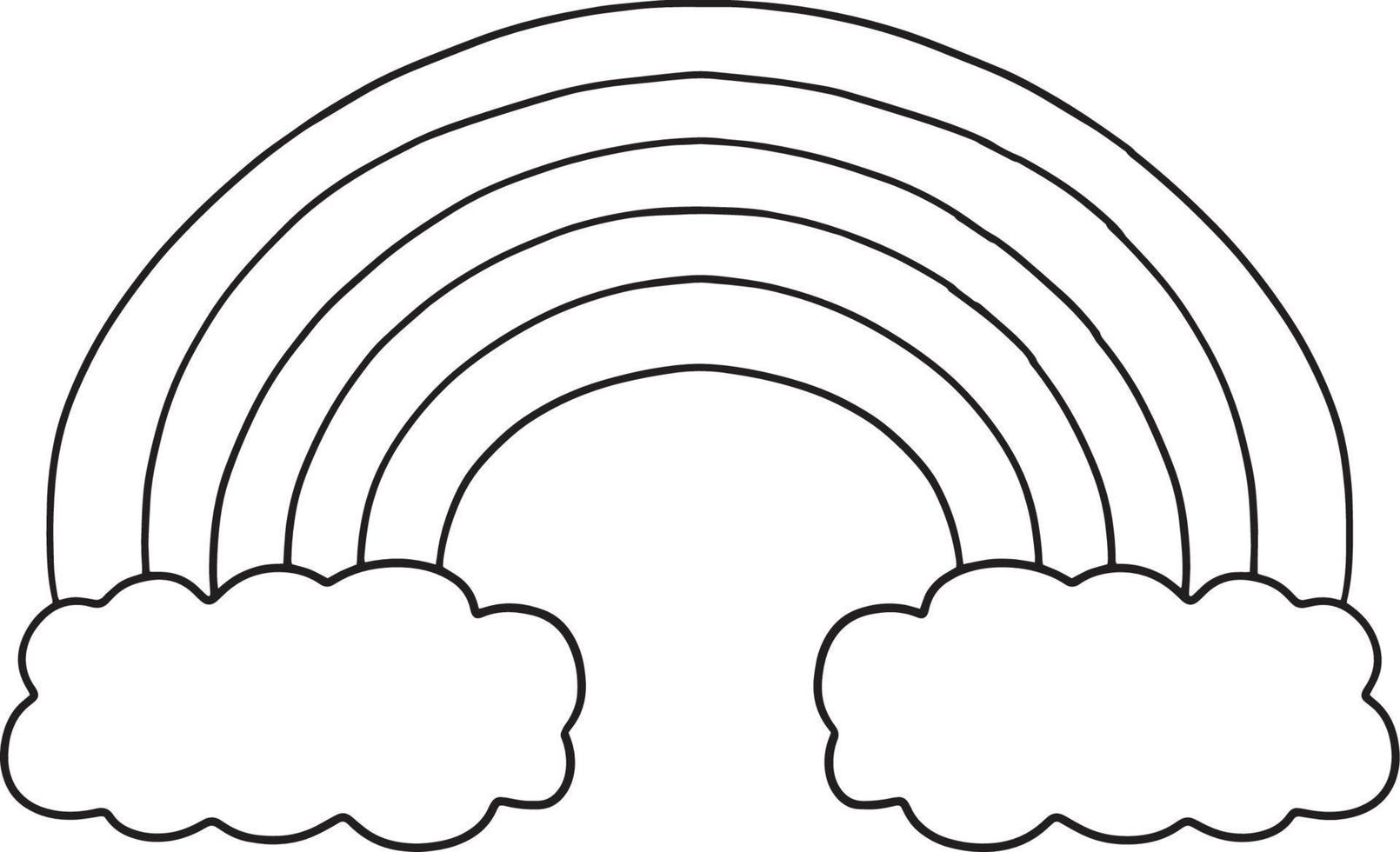 página para colorir isolada do arco-íris para crianças vetor