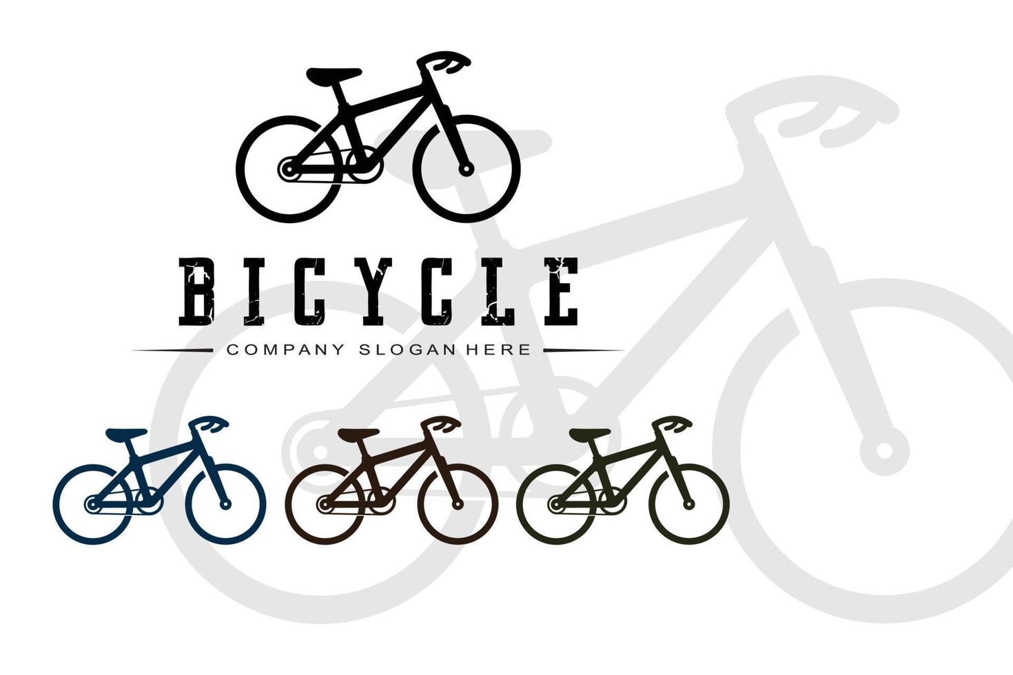vetor de ícone de logotipo de bicicleta, veículo para esportes, corrida, casual, downhill, modelo retro