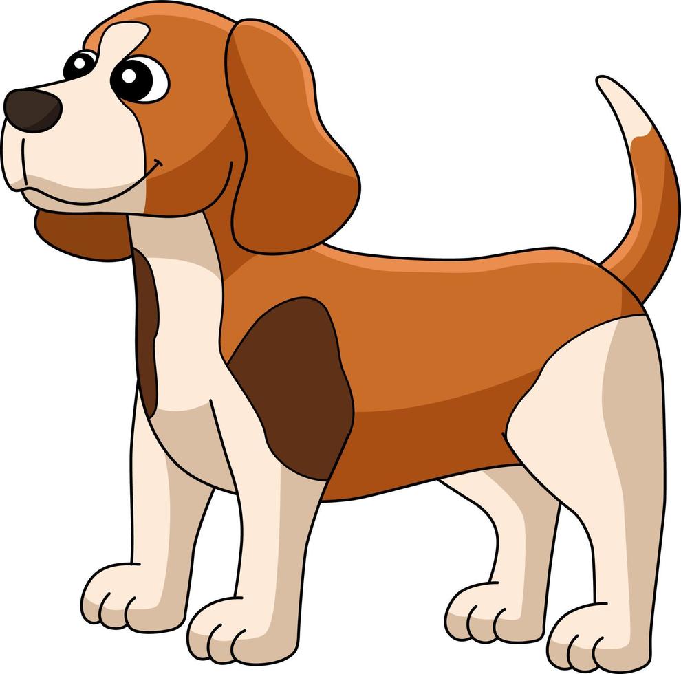 ilustração de clipart colorida de desenho animado de cachorro beagle vetor