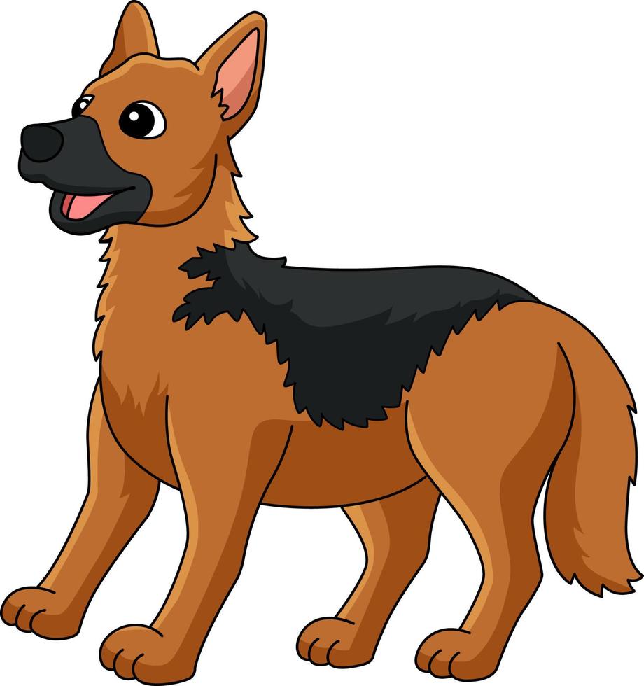 ilustração de clipart de desenho animado de cão pastor alemão vetor