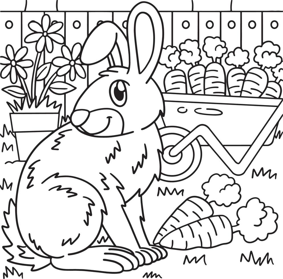 desenho de coelho para colorir para crianças vetor