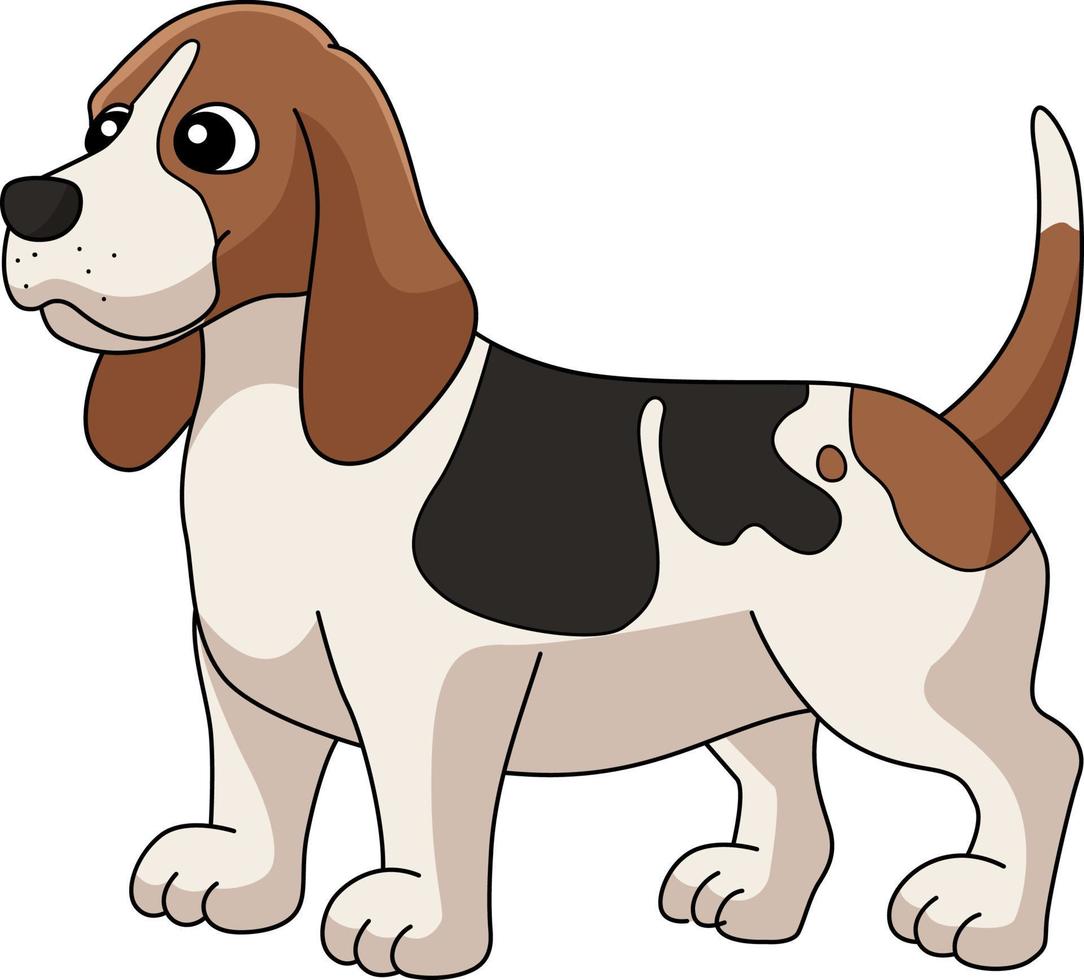 ilustração de clipart de desenho animado de cão basset hound vetor