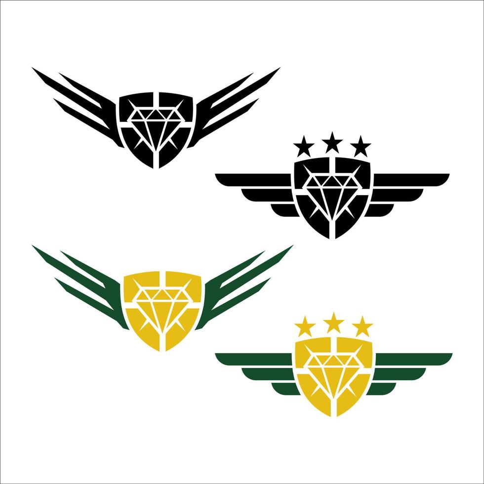 vetor de estoque de logotipo de pacote de exército de diamante