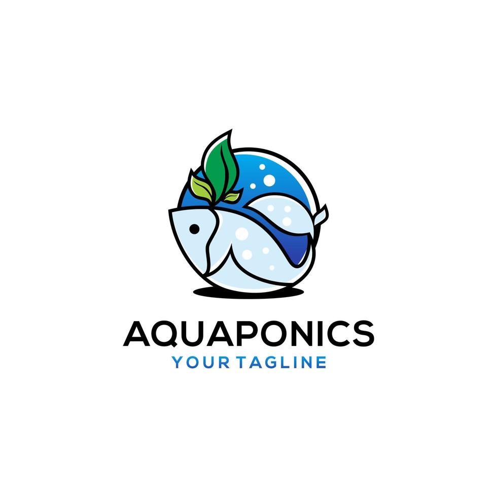 modelo de vetor de estoque de logotipo de aquaponia