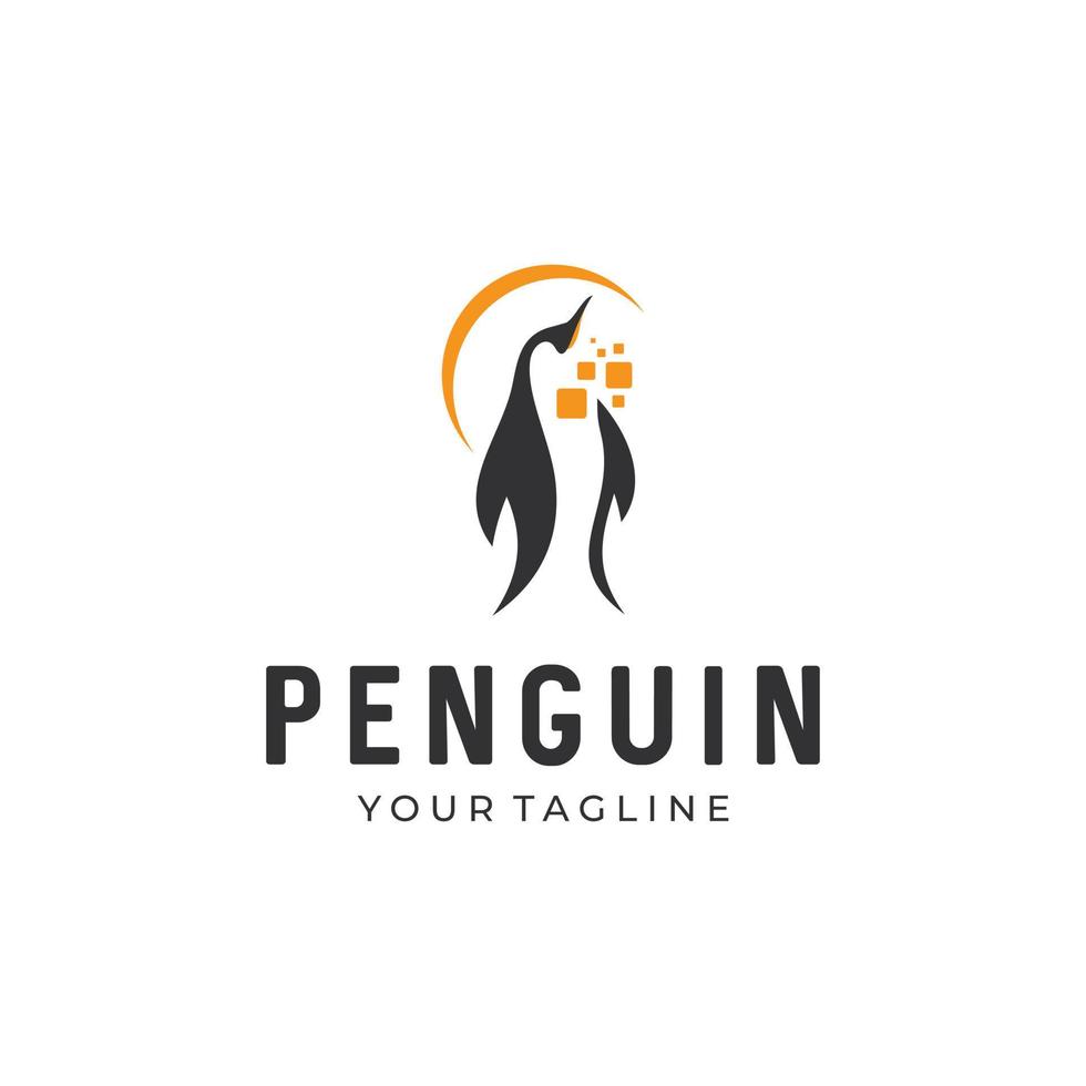 design de símbolo de ícone de logotipo de vetor de pinguim