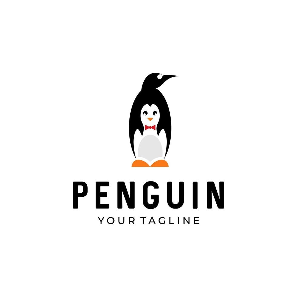 design de símbolo de ícone de logotipo de vetor de pinguim