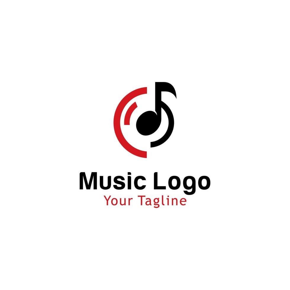 ilustração em vetor design de modelo de logotipo de música