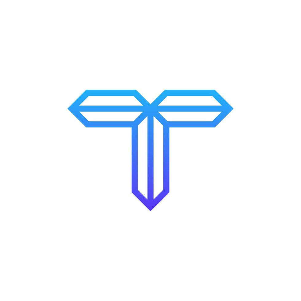 elementos de modelo de design de ícone de logotipo letra t. ilustração vetorial vetor