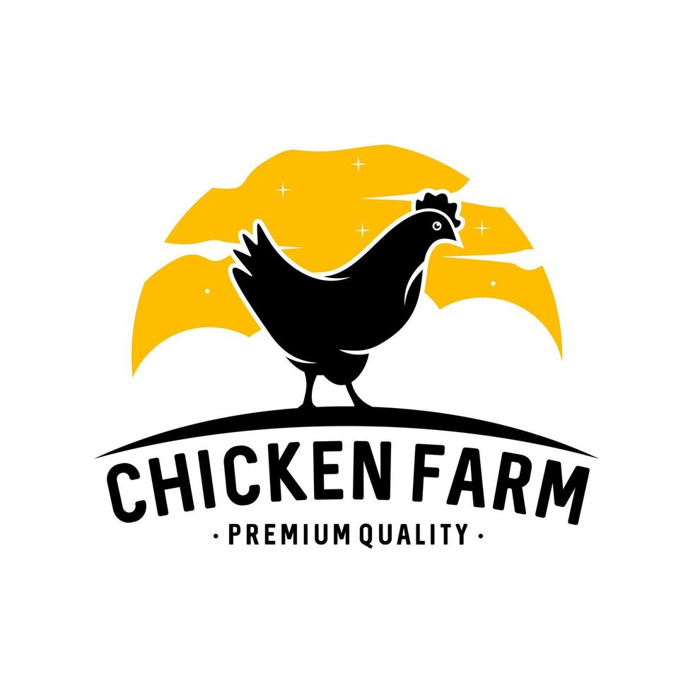 modelo de vetor de logotipo de fazenda de frango