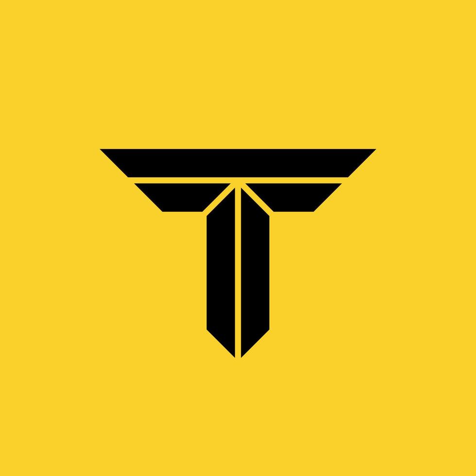 elementos de modelo de design de ícone de logotipo letra t. ilustração vetorial vetor
