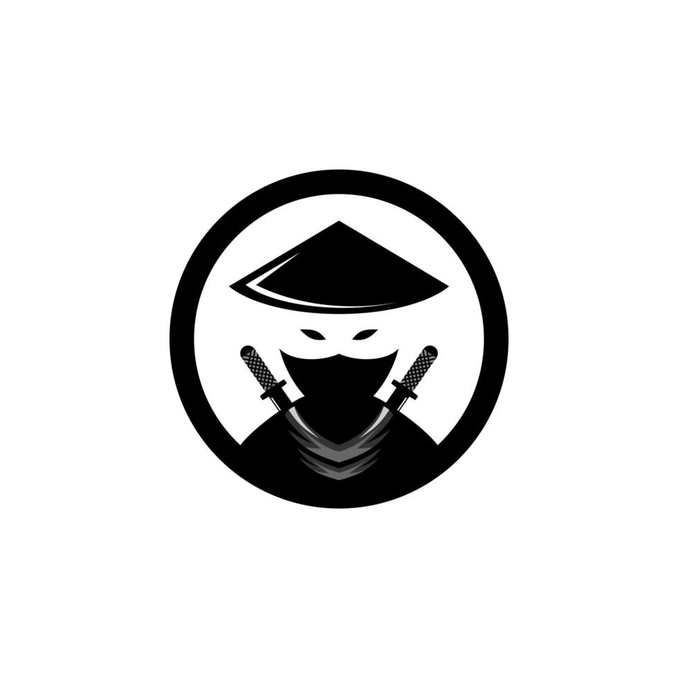 modelo de vetor de design de logotipo ninja