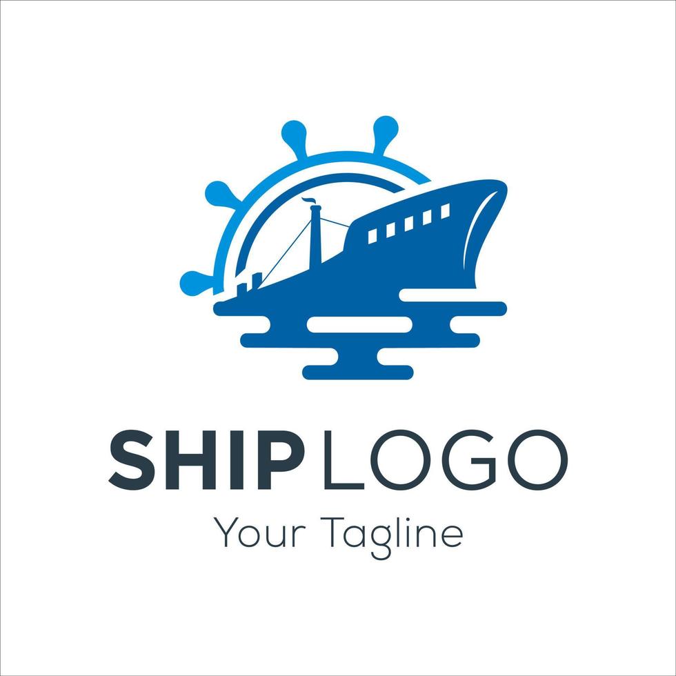 modelo de logotipo de navio de cruzeiro vetor