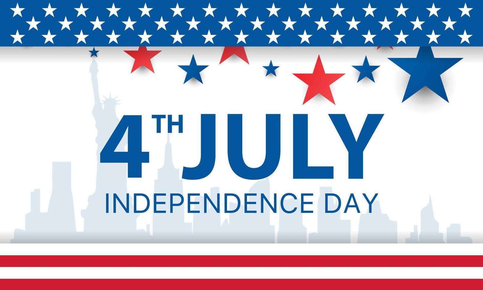 4 de julho, eua celebração do dia da independência - ilustração de banner vetor