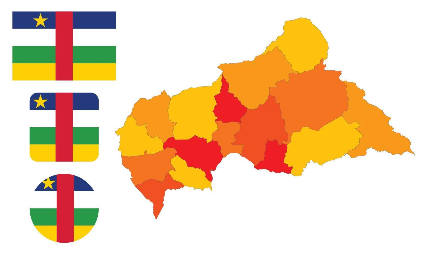 mapa e bandeira da república centro-africana vetor