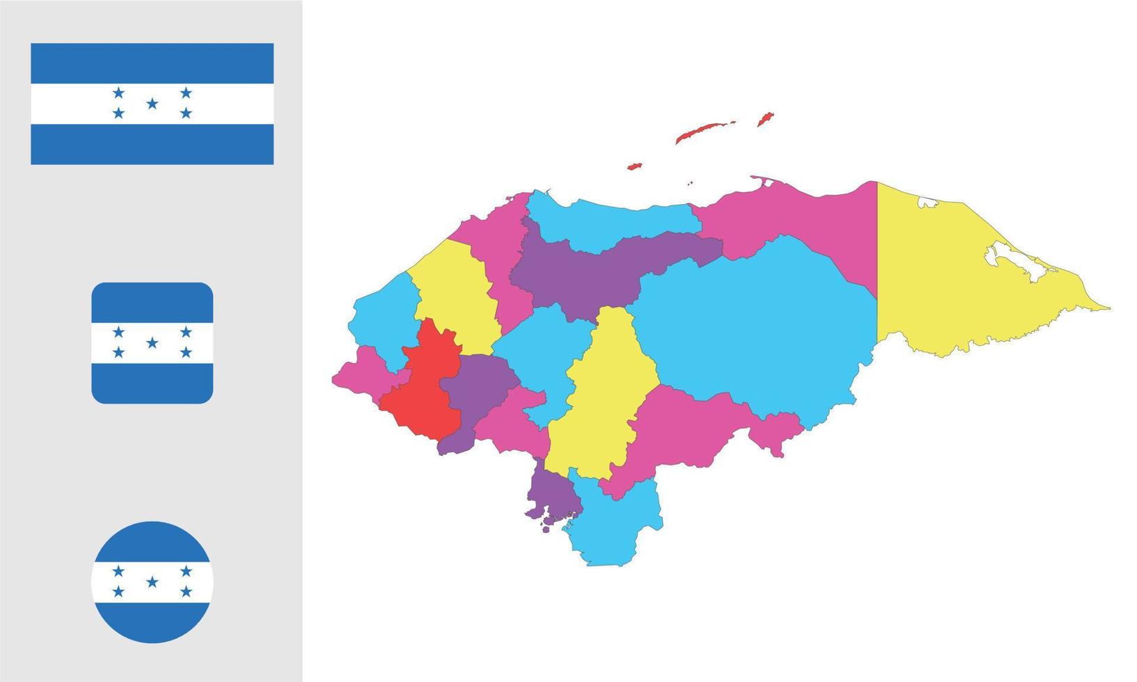 mapa e bandeira de honduras vetor