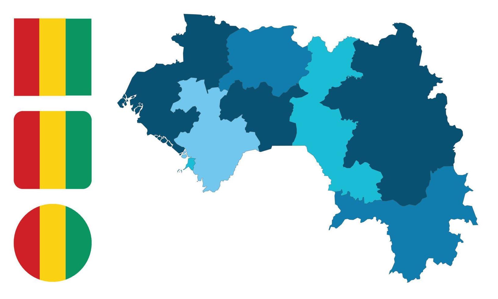 mapa e bandeira da Guiné vetor