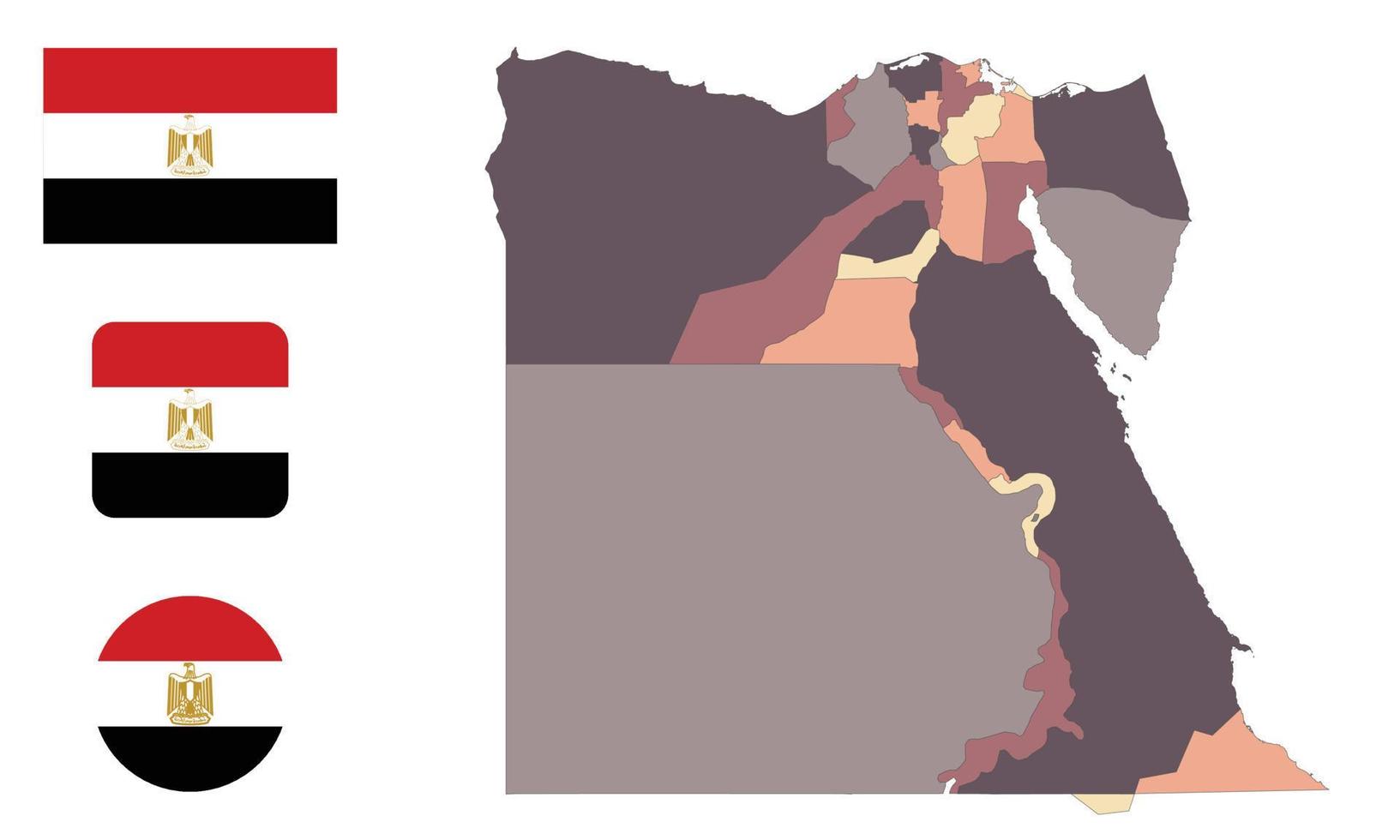 mapa e bandeira do Egito vetor
