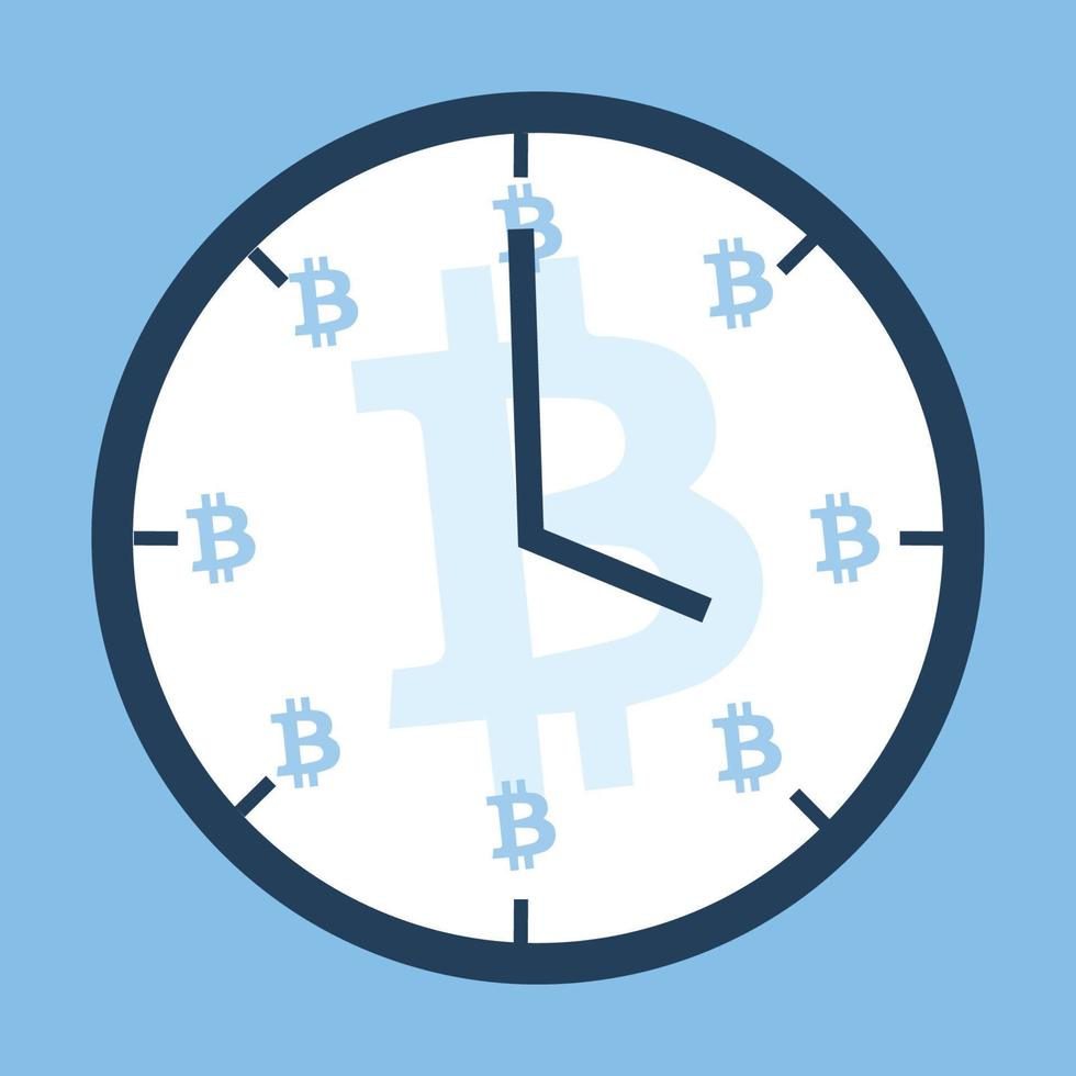 ilustração de relógio bitcoin vetor