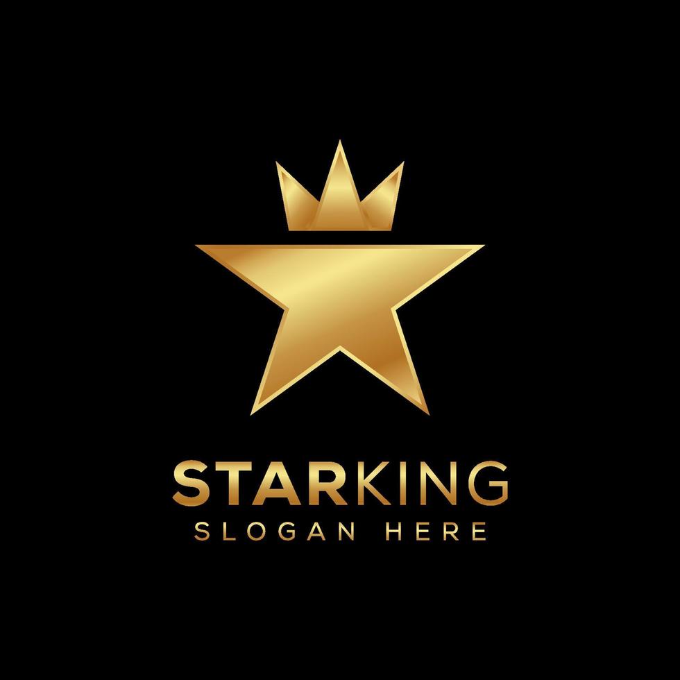 elemento de design de ícone de símbolo de vetor de design de logotipo de rei estrela de ouro