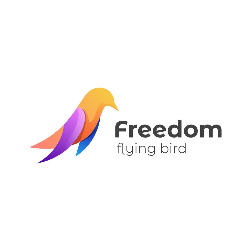 modelo de vetor de design abstrato de logotipo de pássaro de asas voadoras