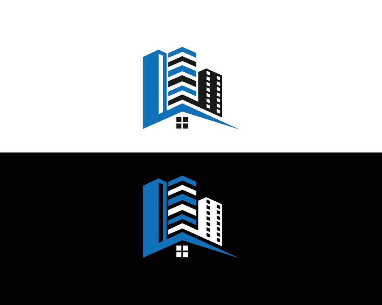 modelo imobiliário, vetor de conceito de design de logotipo de casa e construção