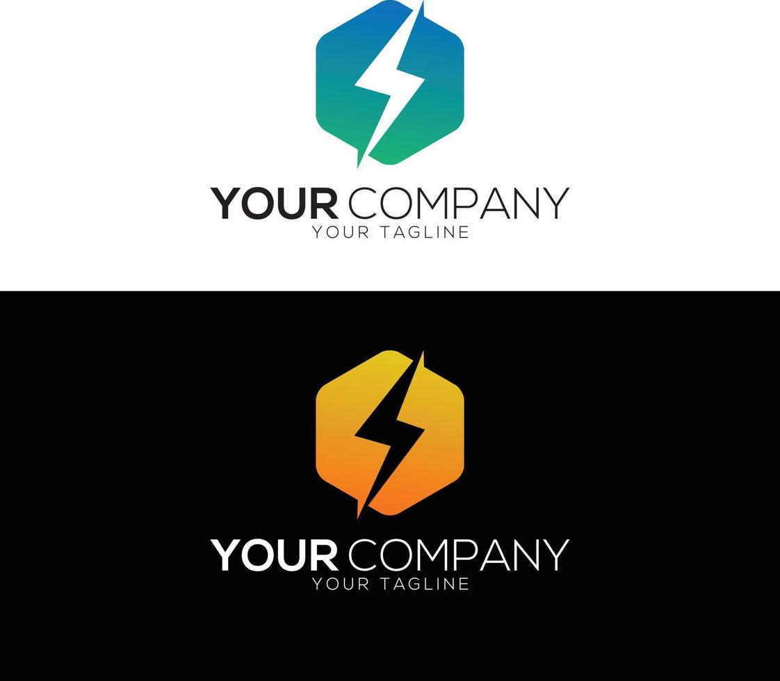 parafuso e modelo de vetor de ícone de design de logotipo de luz de flash.