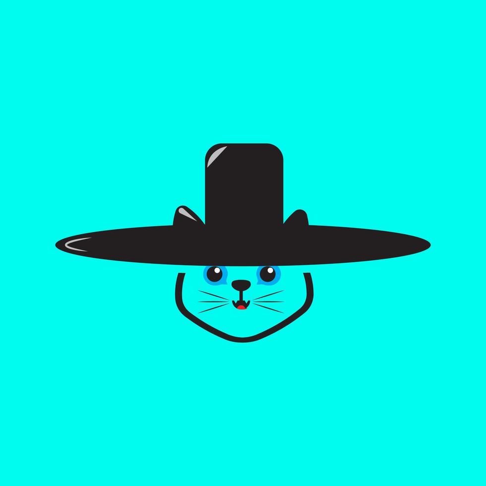 logotipo do gato cowboy vetor