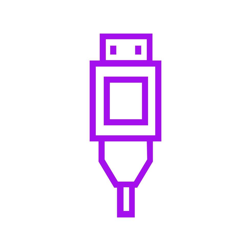 cabo usb ilustrado em um fundo branco vetor