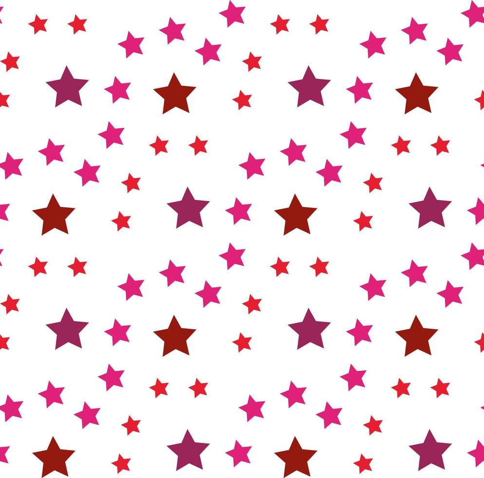 sem costura padrão com estrelas rosa e vermelhas escuras simples sobre fundo branco. imagem vetorial. vetor