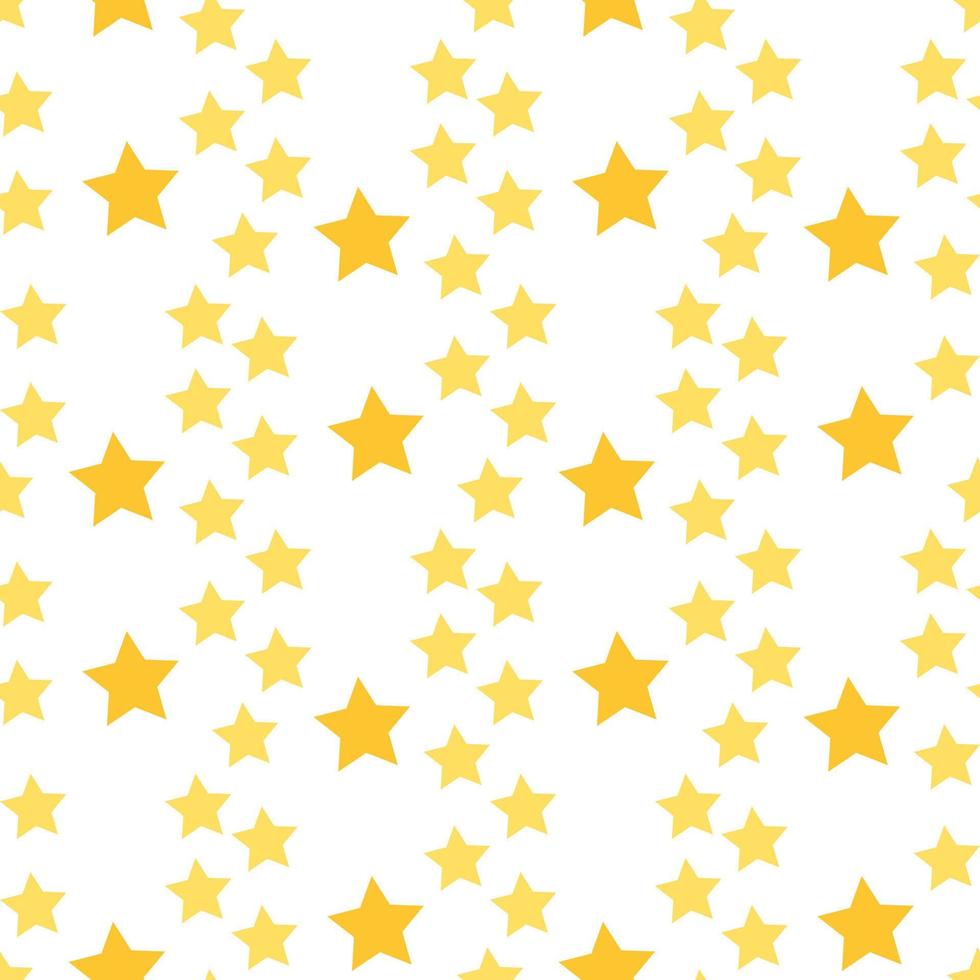 padrão sem emenda com estrelas amarelas simples sobre fundo branco. imagem vetorial. vetor