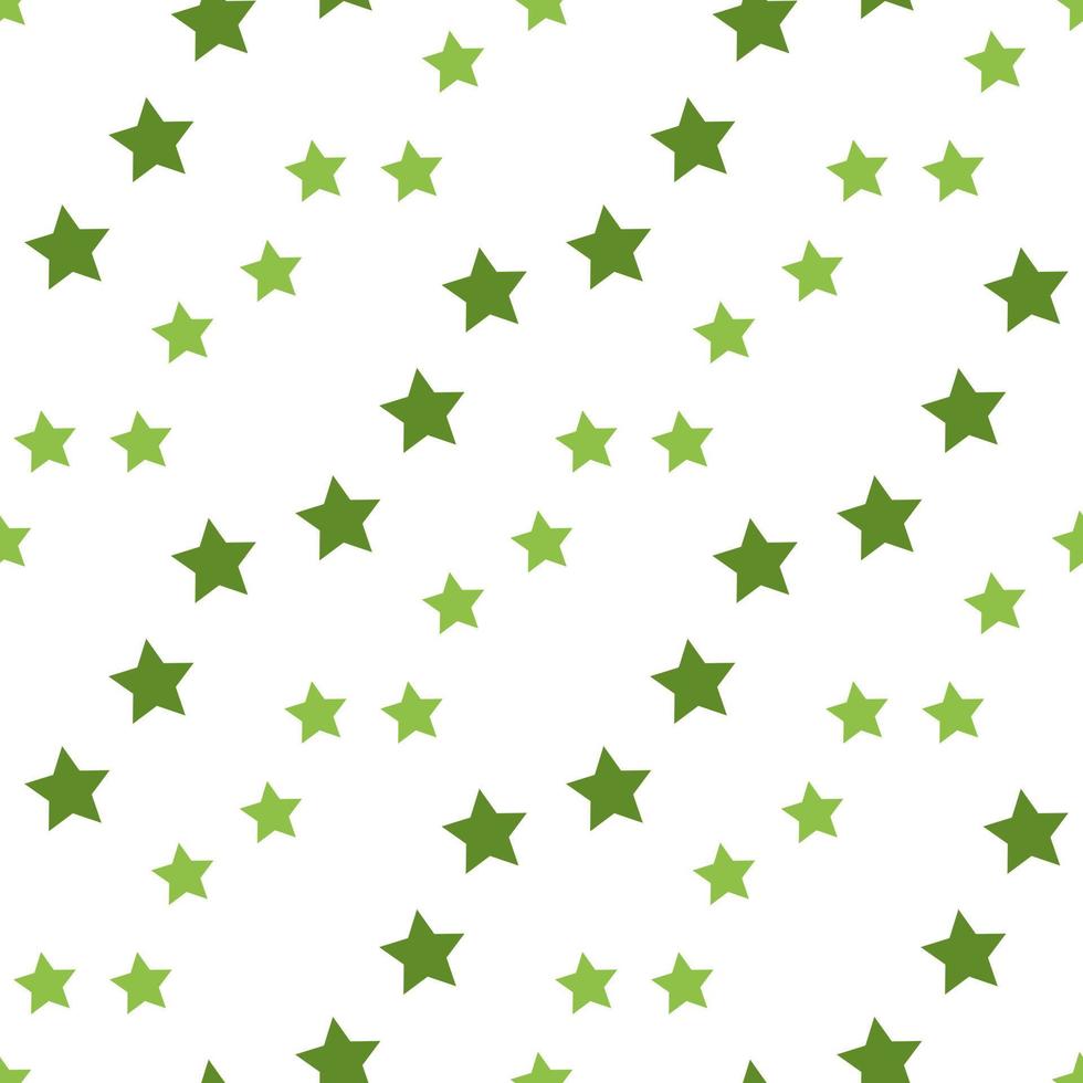 padrão sem emenda com estrelas verdes simples sobre fundo branco. imagem vetorial. vetor