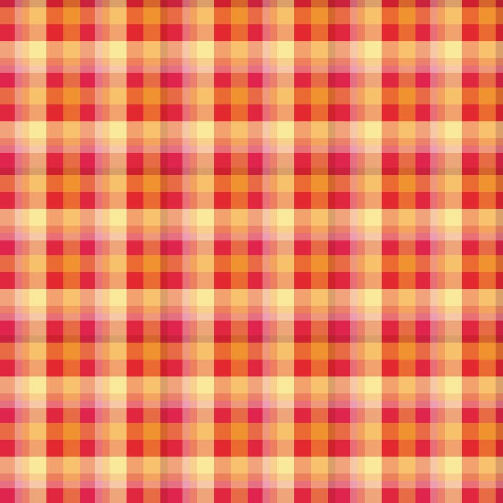fundo quadriculado em cores festivas de vermelho, amarelo e laranja. padrão sem costura para xadrez, tecido, têxtil, roupas, toalha de mesa e outras coisas. vetor