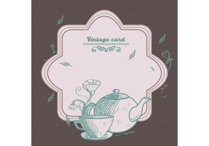 Vetor de cartão de chá vintage