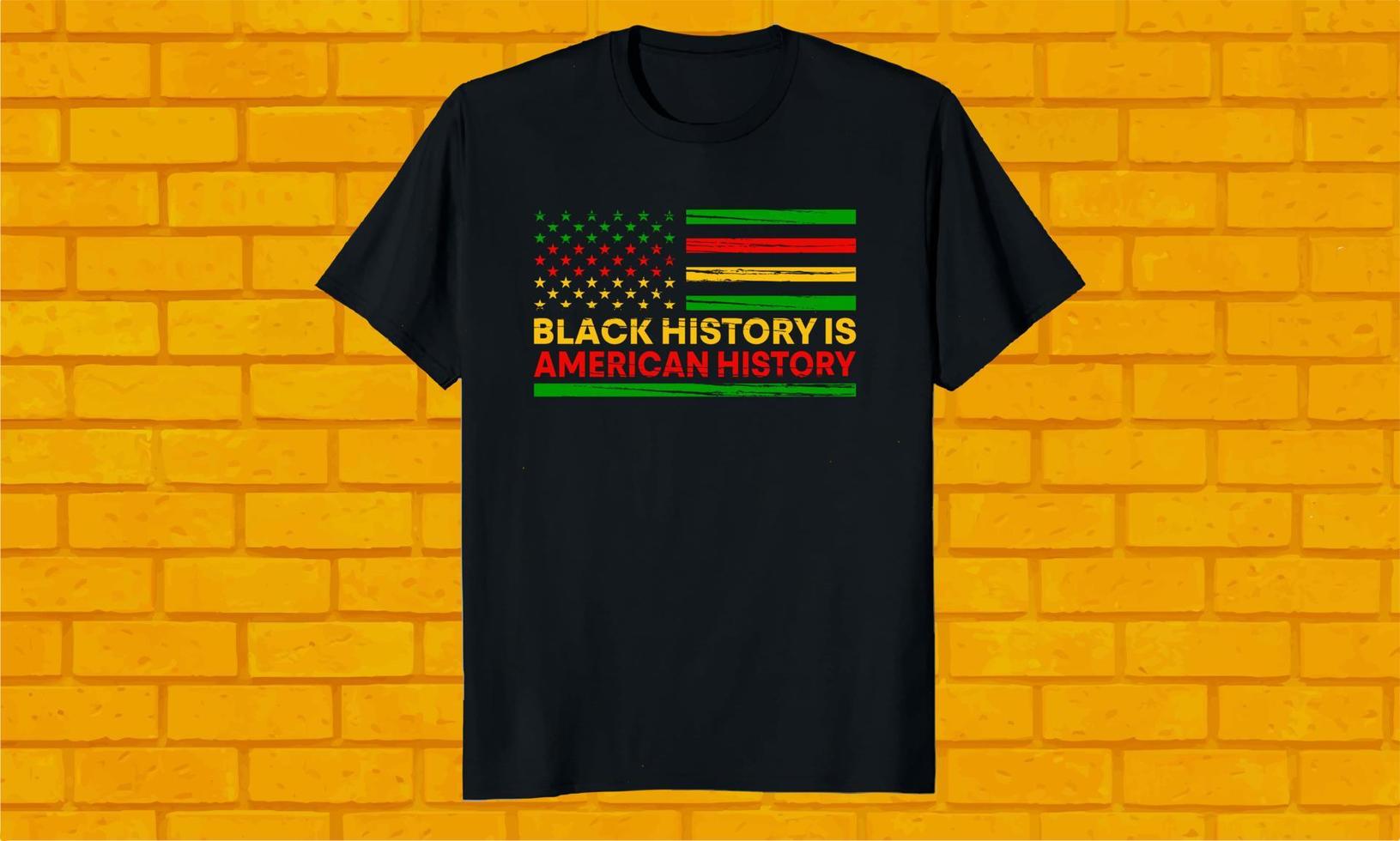 design de camiseta do mês da história negra da bandeira dos eua vetor