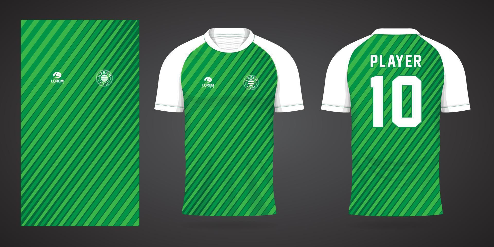 modelo de design de esporte de camisa de futebol verde vetor