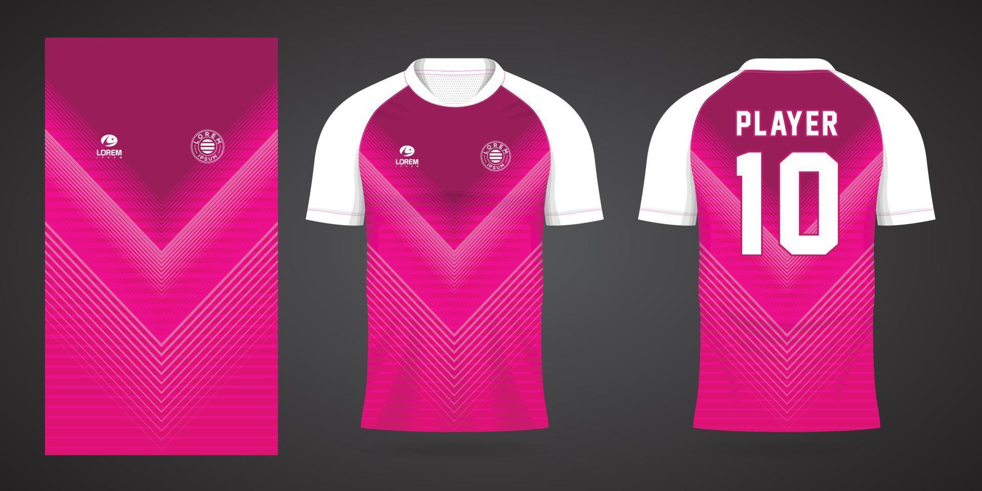 modelo de design de esporte de camisa de futebol rosa vetor