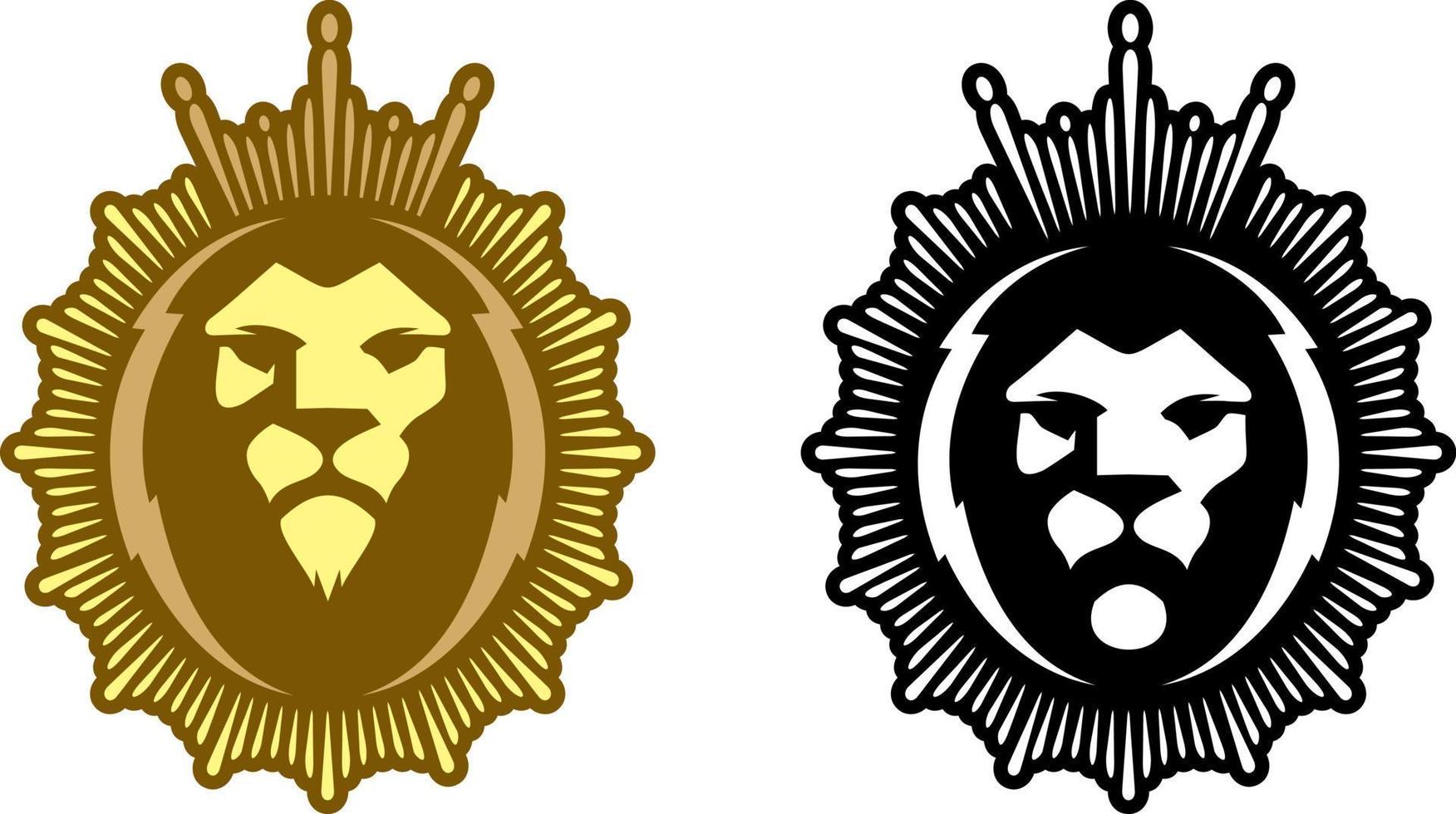 ícone colorido minimalista de cabeça de leão. pictograma. símbolo. emblema vetor