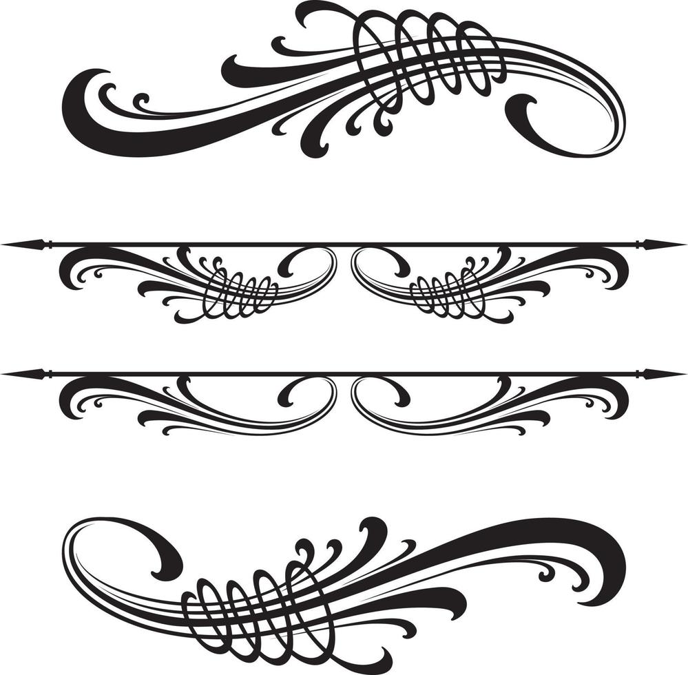 elementos de design de vetor caligráfico isolados em branco