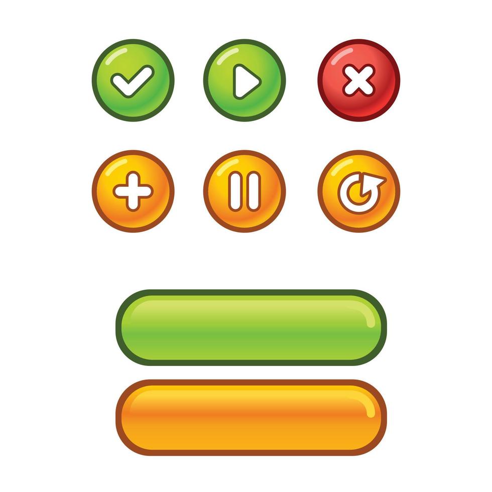 jogo ui conjunto de botões. design de gui para construir jogos 2D. vetor. vetor