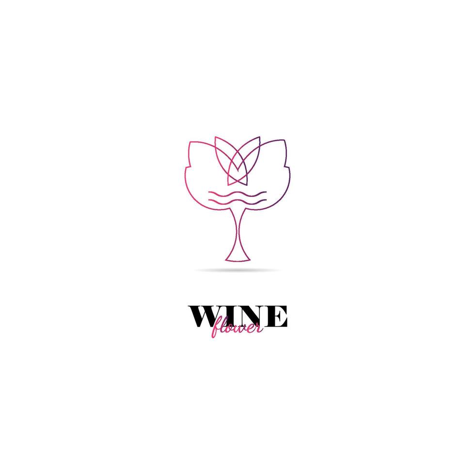 logotipo de vinho minimalista e elegante vetor