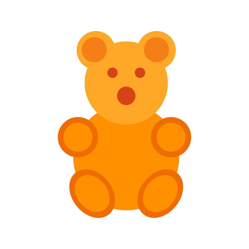 ícone multicolorido plano de urso de pelúcia vetor