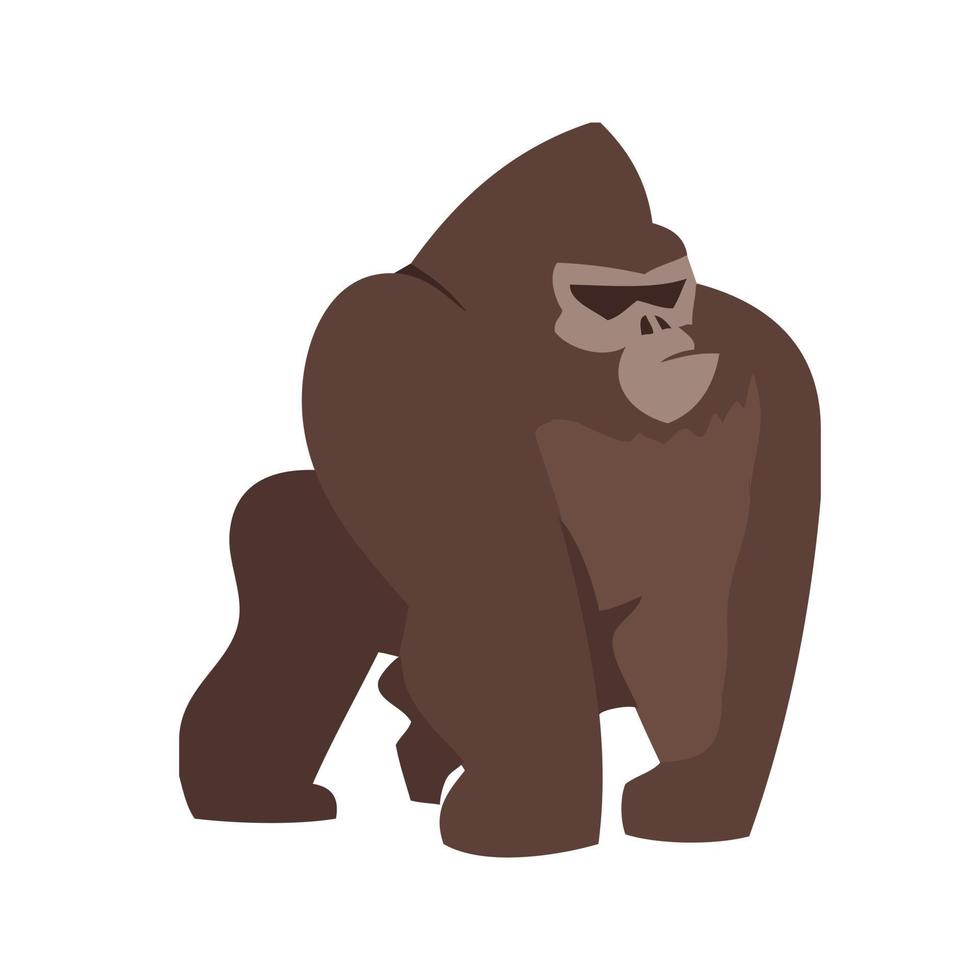 ícone multicolorido plano de gorila vetor