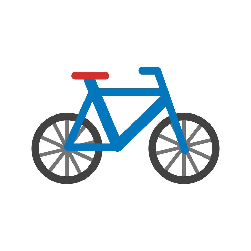 ícone multicolorido plano de bicicleta vetor