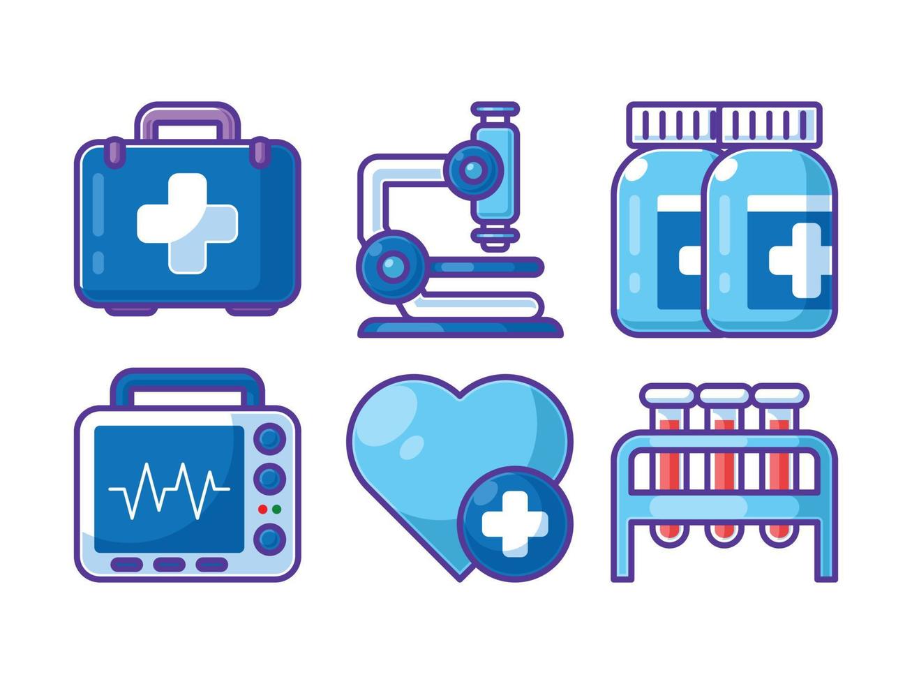 desenho de serviço médico bonito conjunto vetor