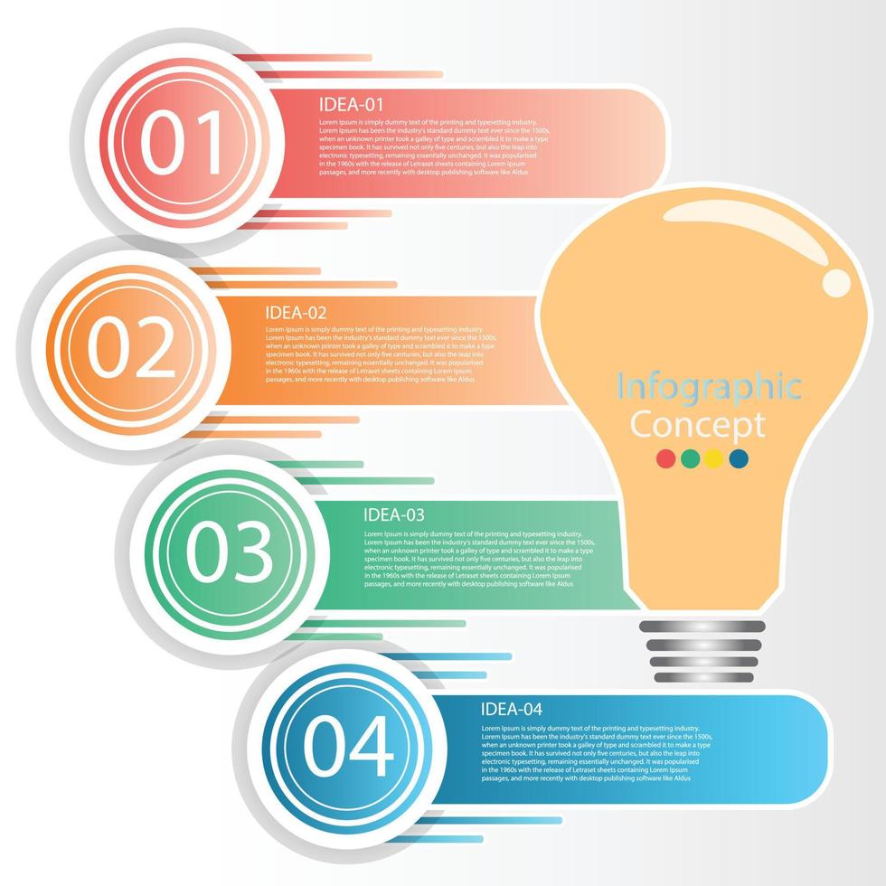 passo de conceito de processo de modelo de vetor de dados de forma de ideia infográfica para educação em estratégia e informação