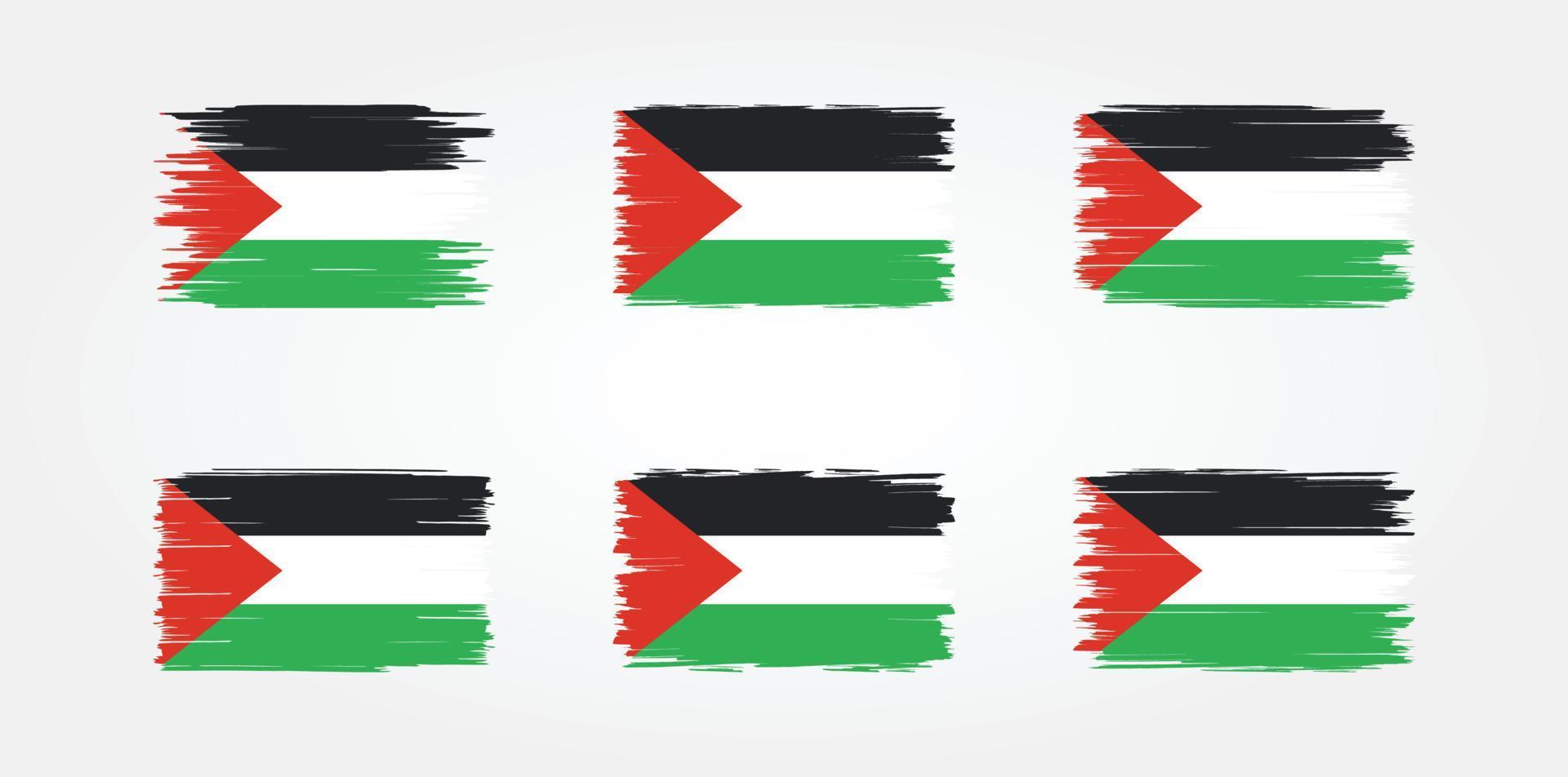coleção de escova de bandeira da Palestina. bandeira nacional vetor