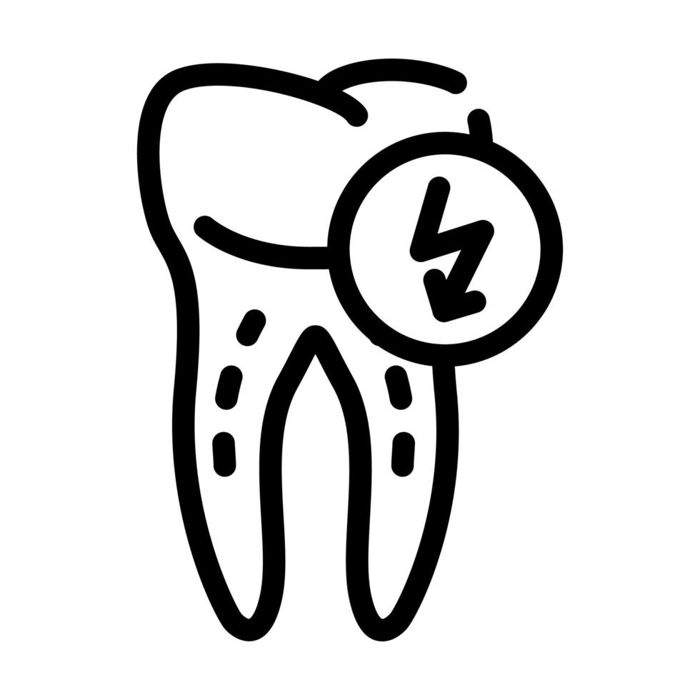 ilustração em vetor ícone de linha de dor de corte de dente